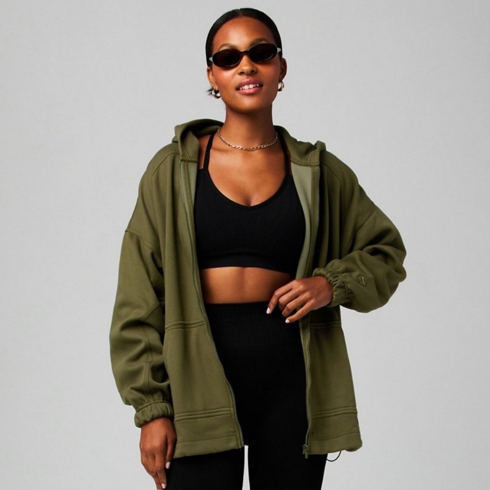 Fabletics Cozy Fleece Oversized Full-Zip Hoodie